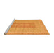 Sideview of Machine Washable Abstract Orange Modern Area Rugs, wshabs5057org