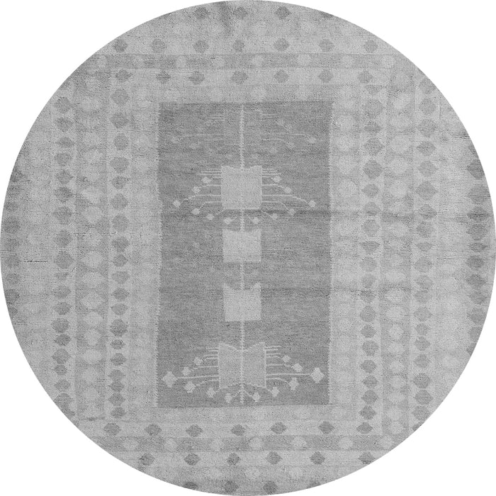 Round Machine Washable Abstract Gray Modern Rug, wshabs5057gry