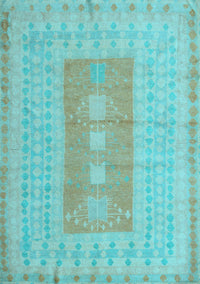 Abstract Light Blue Modern Rug, abs5057lblu