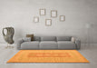 Machine Washable Abstract Orange Modern Area Rugs in a Living Room, wshabs5057org