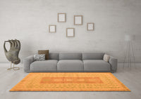 Machine Washable Abstract Orange Modern Rug, wshabs5057org