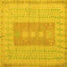 Square Machine Washable Abstract Yellow Modern Rug, wshabs5057yw