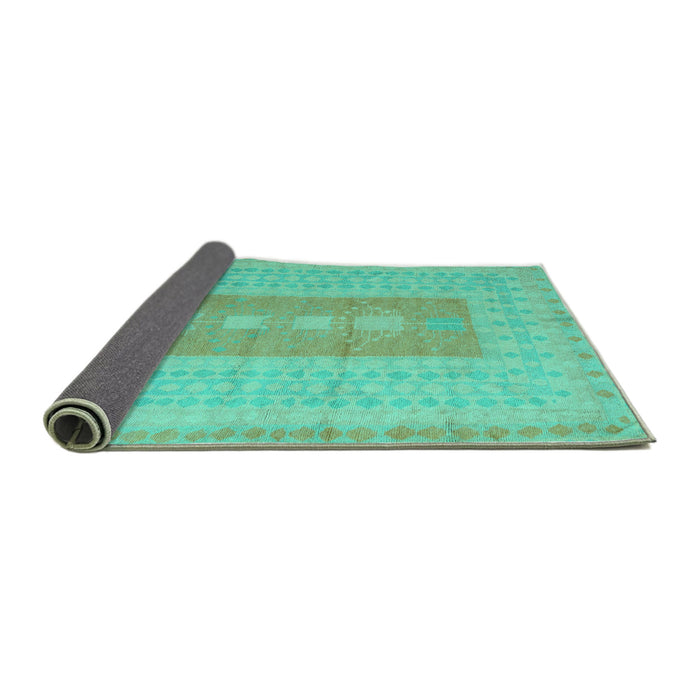 Sideview of Abstract Turquoise Modern Rug, abs5057turq