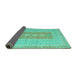 Sideview of Abstract Turquoise Modern Rug, abs5057turq