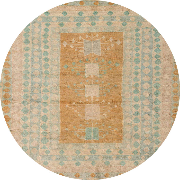 Round Abstract Brown Modern Rug, abs5057