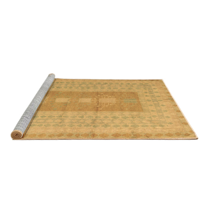 Sideview of Machine Washable Abstract Brown Modern Rug, wshabs5057brn