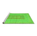 Sideview of Machine Washable Abstract Green Modern Area Rugs, wshabs5057grn