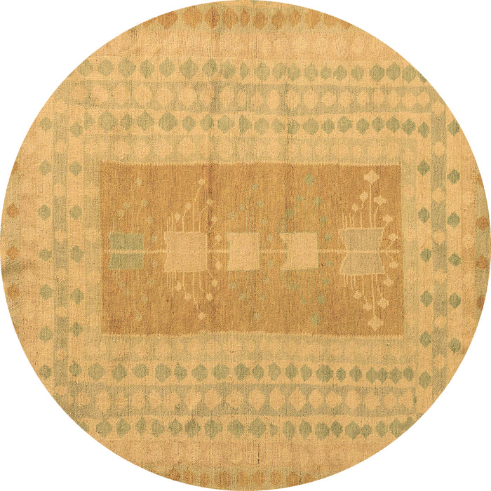 Round Machine Washable Abstract Brown Modern Rug, wshabs5057brn