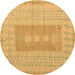 Round Machine Washable Abstract Brown Modern Rug, wshabs5057brn