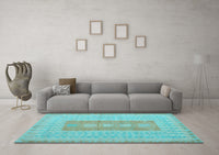 Machine Washable Abstract Light Blue Modern Rug, wshabs5057lblu