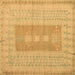 Square Machine Washable Abstract Brown Modern Rug, wshabs5057brn