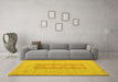 Machine Washable Abstract Yellow Modern Rug in a Living Room, wshabs5057yw