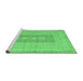 Sideview of Machine Washable Abstract Emerald Green Modern Area Rugs, wshabs5057emgrn