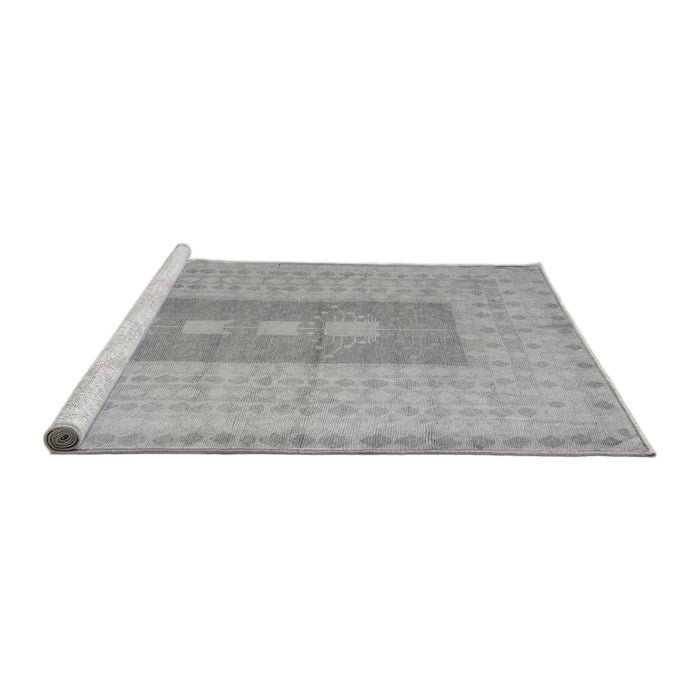 Sideview of Machine Washable Abstract Gray Modern Rug, wshabs5057gry