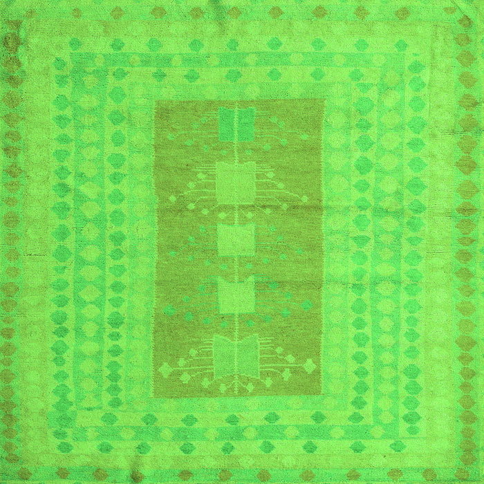Square Abstract Green Modern Rug, abs5057grn