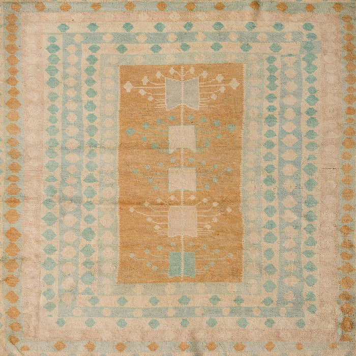 Square Abstract Brown Modern Rug, abs5057