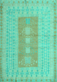 Abstract Turquoise Modern Rug, abs5057turq