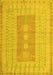 Machine Washable Abstract Yellow Modern Rug, wshabs5057yw