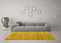 Machine Washable Abstract Yellow Modern Rug, wshabs5058yw