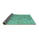 Sideview of Abstract Turquoise Modern Rug, abs5058turq