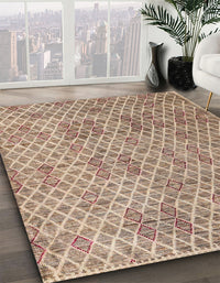 Abstract Dark Gold Brown Modern Rug, abs5058