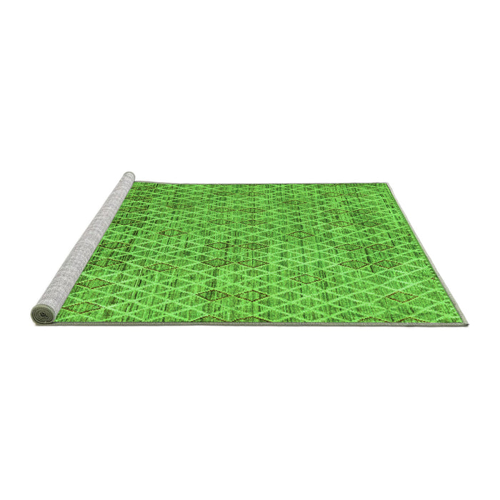 Sideview of Machine Washable Abstract Green Modern Area Rugs, wshabs5058grn