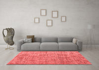 Machine Washable Abstract Red Modern Rug, wshabs5058red