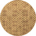 Round Abstract Brown Modern Rug, abs5058brn