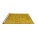 Sideview of Machine Washable Abstract Yellow Modern Rug, wshabs5058yw