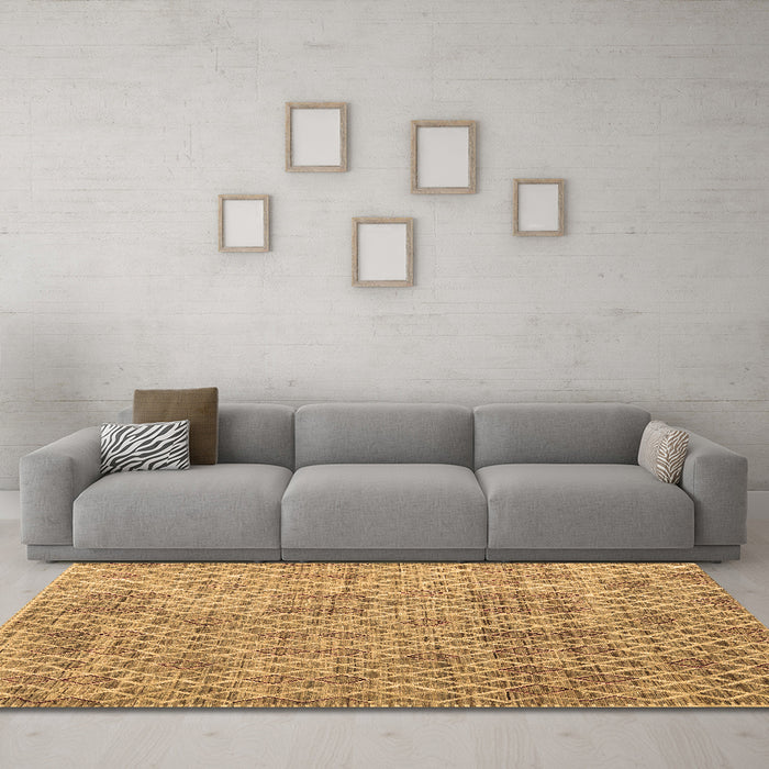 Machine Washable Abstract Brown Modern Rug in a Living Room,, wshabs5058brn