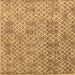 Square Machine Washable Abstract Brown Modern Rug, wshabs5058brn