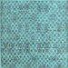 Square Abstract Light Blue Modern Rug, abs5058lblu