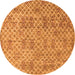 Round Abstract Orange Modern Rug, abs5058org