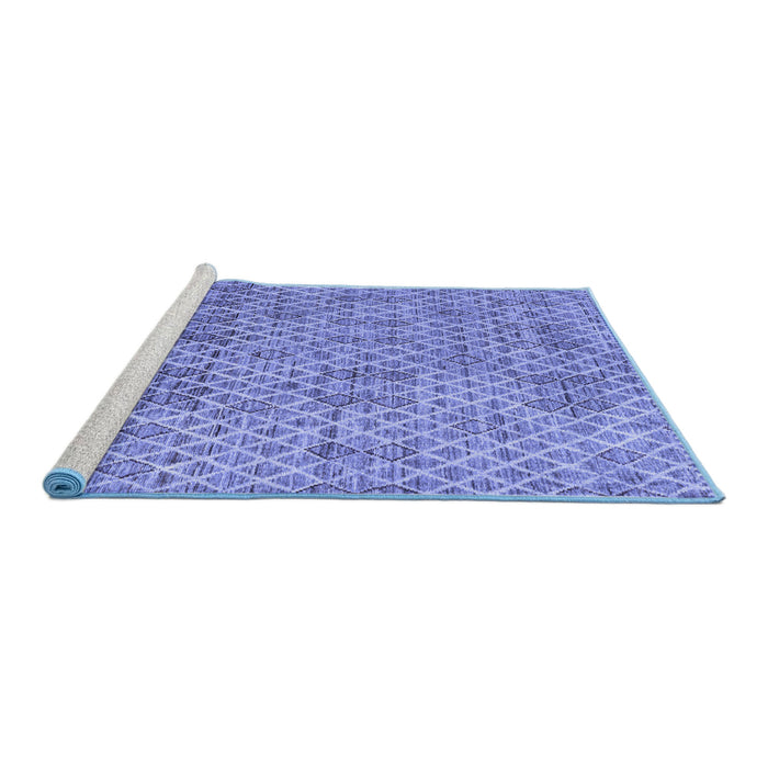 Sideview of Machine Washable Abstract Blue Modern Rug, wshabs5058blu