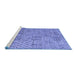 Sideview of Machine Washable Abstract Blue Modern Rug, wshabs5058blu