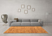 Machine Washable Abstract Orange Modern Area Rugs in a Living Room, wshabs5058org