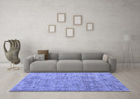 Machine Washable Abstract Blue Modern Rug, wshabs5058blu