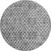 Round Machine Washable Abstract Gray Modern Rug, wshabs5058gry