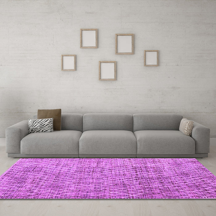 Machine Washable Abstract Purple Modern Area Rugs in a Living Room, wshabs5058pur