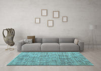 Machine Washable Abstract Light Blue Modern Rug, wshabs5058lblu