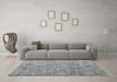 Machine Washable Abstract Gray Modern Rug in a Living Room,, wshabs5058gry