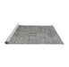 Sideview of Machine Washable Abstract Gray Modern Rug, wshabs5058gry