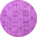 Round Machine Washable Abstract Purple Modern Area Rugs, wshabs5058pur