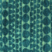 Square Machine Washable Abstract Turquoise Modern Area Rugs, wshabs5059turq