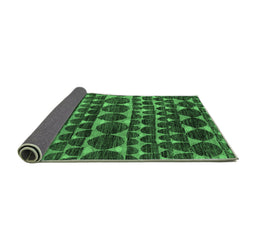 Sideview of Abstract Emerald Green Modern Rug, abs5059emgrn