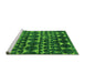 Sideview of Machine Washable Abstract Green Modern Area Rugs, wshabs5059grn