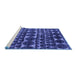 Sideview of Machine Washable Abstract Blue Modern Rug, wshabs5059blu