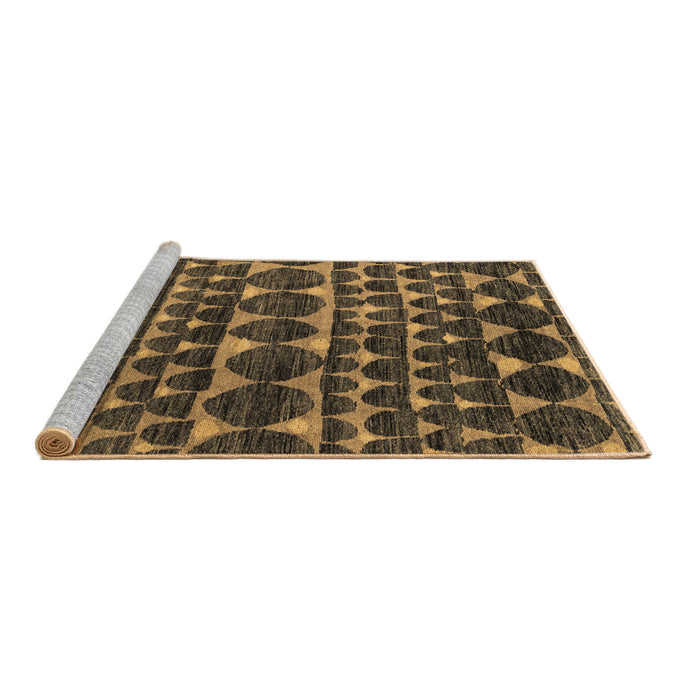 Sideview of Machine Washable Abstract Brown Modern Rug, wshabs5059brn