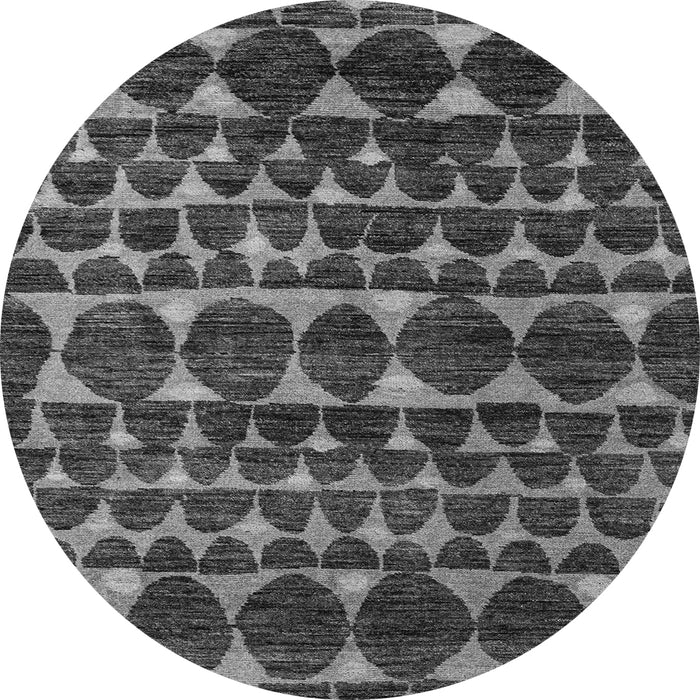 Round Machine Washable Abstract Gray Modern Rug, wshabs5059gry