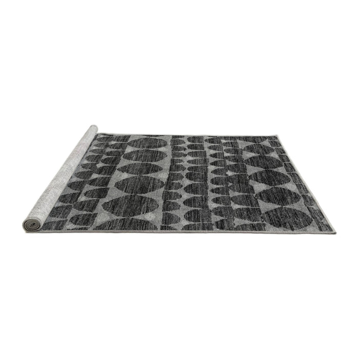 Sideview of Machine Washable Abstract Gray Modern Rug, wshabs5059gry